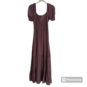 Plum Maxi Tiered Dress Size S NWT